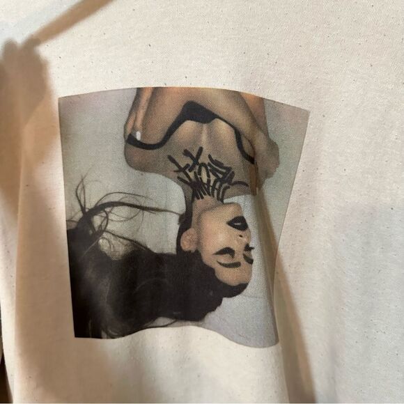 Ariana Grande Tan Oversized Hoodie Thank You Next - Picture 3 of 11